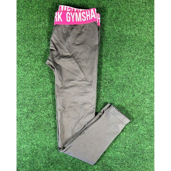 Gymshark‎ Fit Sport Gray & Pink Stretch Workout Leggings Womens Size Small - Picture 1 of 7